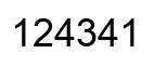 Number 124341 black image