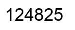 Number 124825 black image