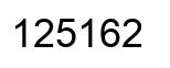 Number 125162 black image