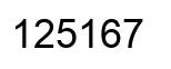 Number 125167 black image