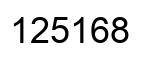 Number 125168 black image