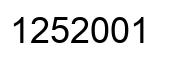 Number 1252001 black image