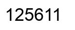 Number 125611 black image