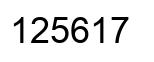 Number 125617 black image