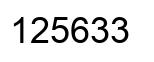 Number 125633 black image