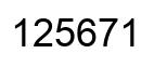 Number 125671 black image
