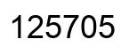 Number 125705 black image