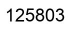 Number 125803 black image