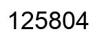 Number 125804 black image
