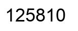Number 125810 black image