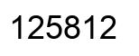 Number 125812 black image