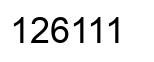 Number 126111 black image