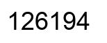 Number 126194 black image