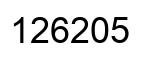 Number 126205 black image