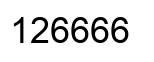 Number 126666 black image