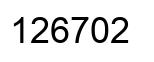 Number 126702 black image