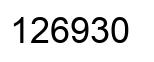Number 126930 black image
