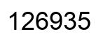 Number 126935 black image