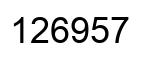 Number 126957 black image