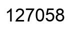 Number 127058 black image