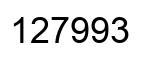 Number 127993 black image