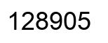 Number 128905 black image