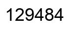 Number 129484 black image