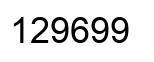 Number 129699 black image