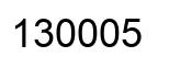 Number 130005 black image