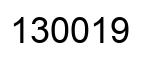 Number 130019 black image