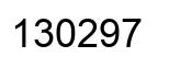 Number 130297 black image
