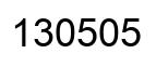 Number 130505 black image
