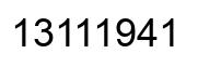 Number 13111941 black image