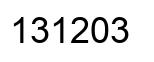 Number 131203 black image