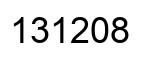 Number 131208 black image