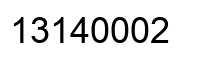 Número 13140002 imagen negro