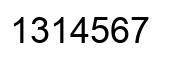 Number 1314567 black image