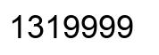 Number 1319999 black image