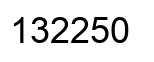 Number 132250 black image