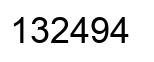 Number 132494 black image