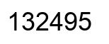 Number 132495 black image