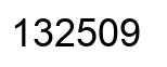 Number 132509 black image