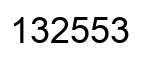 Number 132553 black image