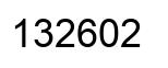 Number 132602 black image
