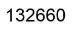 Number 132660 black image