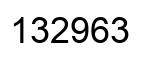 Number 132963 black image