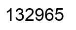 Number 132965 black image
