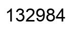 Number 132984 black image