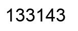 Number 133143 black image