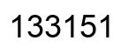 Number 133151 black image